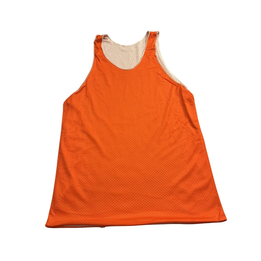 Vintage Mesh Basketball Jersey Mens XL Orange Reversible Excellent Athletic